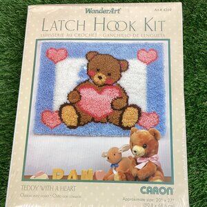 WonderArt Latch Hook Kit Teddy Bear w/a Heart